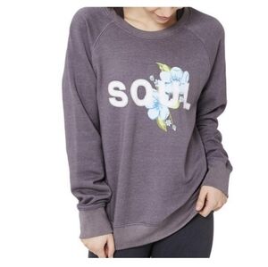 SoulCycle X Sundry Terry Lined Sweatshirt Floral Graphic Pullover Crewneck